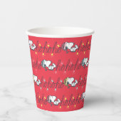 pinda's | Snoopy Holiday Ho Ho Holiday Patroon Papieren Bekers (Voorkant)