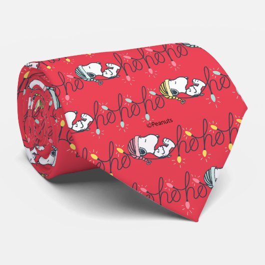 pinda's | Snoopy Holiday Ho Ho Holiday Patroon Stropdas (Opgerold)