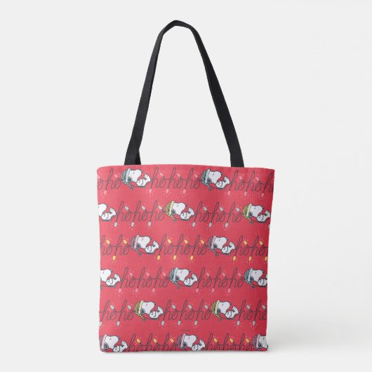 pinda's | Snoopy Holiday Ho Ho Holiday Patroon Tote Bag (Achterkant)