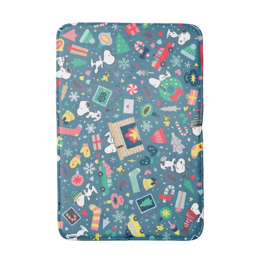 pinda's | Snoopy Holiday Pattern Bath Mat (Voorkant Verticaal)
