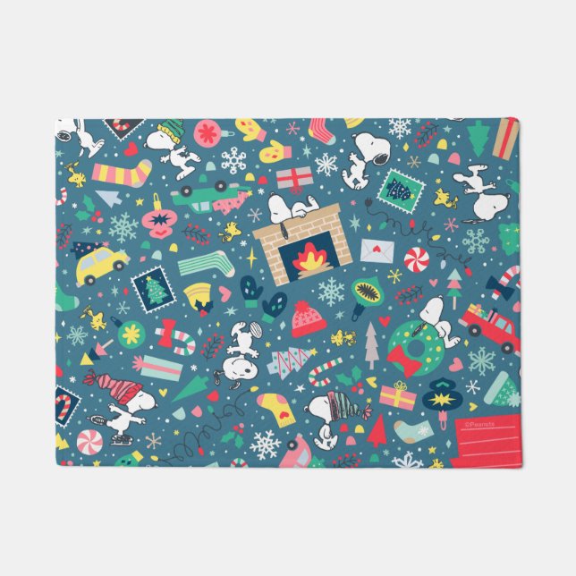 pinda's | Snoopy Holiday Pattern Deurmat (Voorkant)
