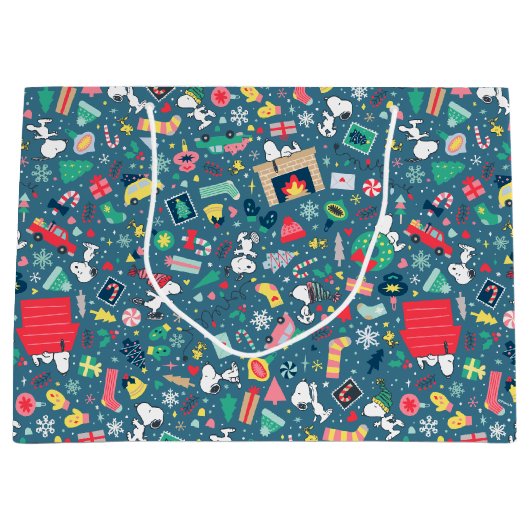 pinda's | Snoopy Holiday Pattern Groot Cadeauzakje (Voorkant)