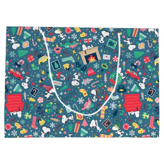 pinda's | Snoopy Holiday Pattern Groot Cadeauzakje (Achterkant)