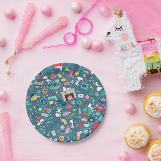 pinda's | Snoopy Holiday Pattern Papieren Bordje (Feest)