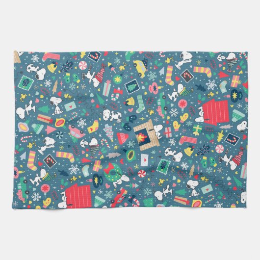 pinda's | Snoopy Holiday Pattern Theedoek (Horizontaal)