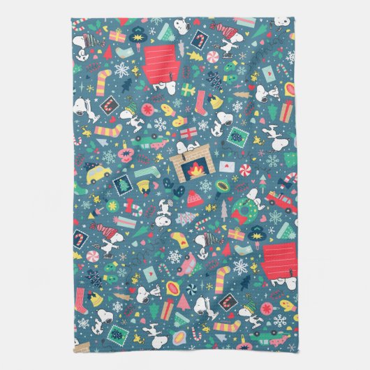 pinda's | Snoopy Holiday Pattern Theedoek (Verticaal)