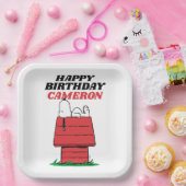 Pinda's Snoopy Hondenhok Verjaardag Papieren Bordje (Feest)