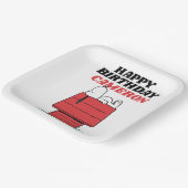 Pinda's Snoopy Hondenhok Verjaardag Papieren Bordje (Gebogen)