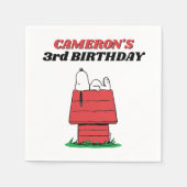 Pinda's Snoopy Hondenhok Verjaardag Servet (Voorkant)