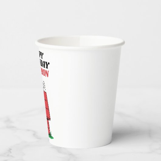 Pinda's Snoopy Hondenhuis Verjaardag Papieren Beke Papieren Bekers (Links)