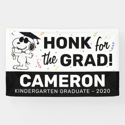 pinda's - Snoopy | Honk voor het Afstudeerder Spandoek (Horizontaal)