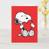 pinda's | Snoopy Hugging Heart | Foto toevoegen Kaart (Gele Bloem)