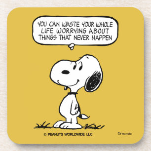 pinda's Snoopy, je kunt niet je hele leven wacht Bier Onderzetter