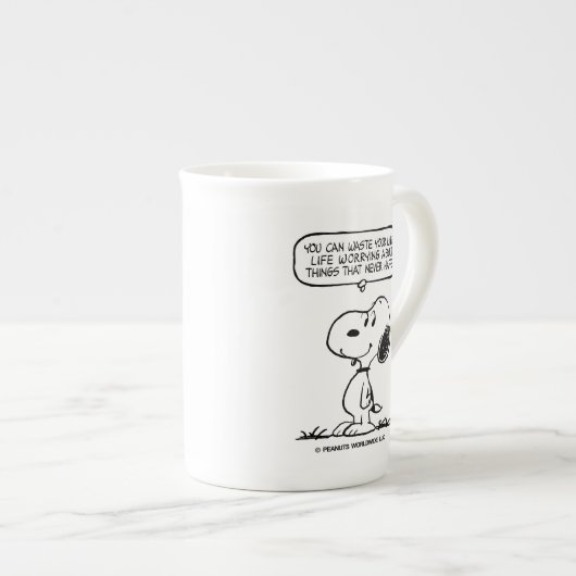 pinda's | Snoopy, je kunt niet je hele leven wacht Porselein Kop (Voorkant rechts)