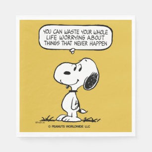 pinda's Snoopy, je kunt niet je hele leven wacht Servet