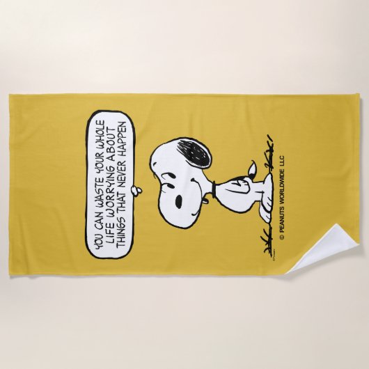 pinda's | Snoopy, je kunt niet je hele leven wacht Strandlaken (Voorkant)