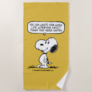 pinda's Snoopy, je kunt niet je hele leven wacht Strandlaken