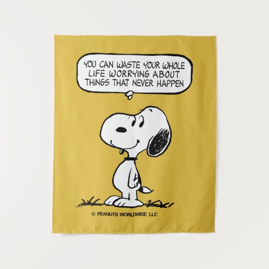 pinda's | Snoopy, je kunt niet je hele leven wacht Wandkleed (Voorkant)