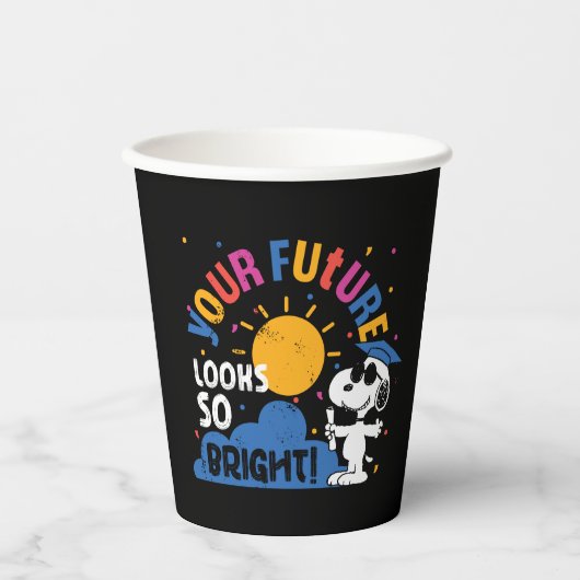 Pinda's Snoopy Je toekomst ziet er zo rooskleurig Papieren Bekers (Voorkant)