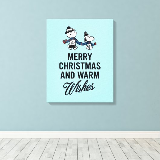 pinda's | Snoopy kerst en Charlie Brown Canvas Afdruk (Insitu (Houten vloer))