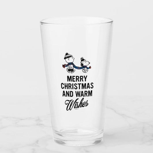 pinda's | Snoopy kerst en Charlie Brown Glas (Voorkant)