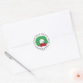 Pinda's | Snoopy Kerst Krans Klassieke Ronde St Ronde Sticker (Envelop)