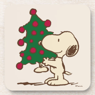 pinda's   Snoopy kerstboom Bier Onderzetter