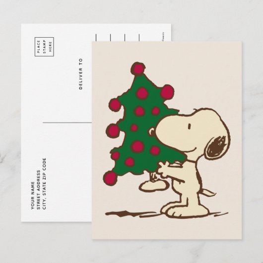 pinda's | Snoopy kerstboom Briefkaart (Voorkant / Achterkant)