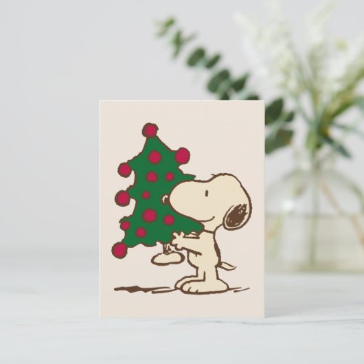 pinda's | Snoopy kerstboom Briefkaart (Staand voorkant)