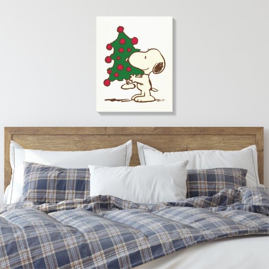 pinda's | Snoopy kerstboom Canvas Afdruk (Insitu (Slaapkamer))