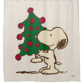 pinda's | Snoopy kerstboom Douchegordijn (Voorkant)