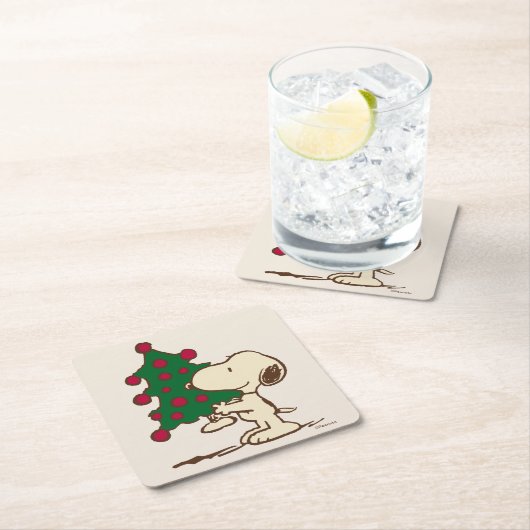 pinda's | Snoopy kerstboom Kartonnen Onderzetters (Insitu)