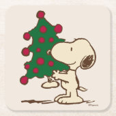pinda's | Snoopy kerstboom Kartonnen Onderzetters (Voorkant)
