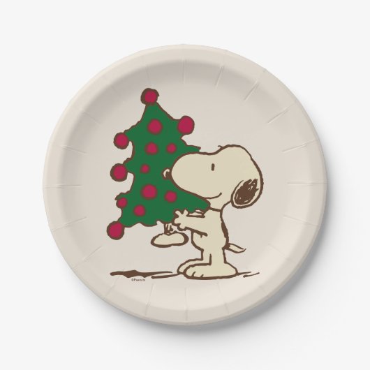 pinda's | Snoopy kerstboom Papieren Bordje (Voorkant)