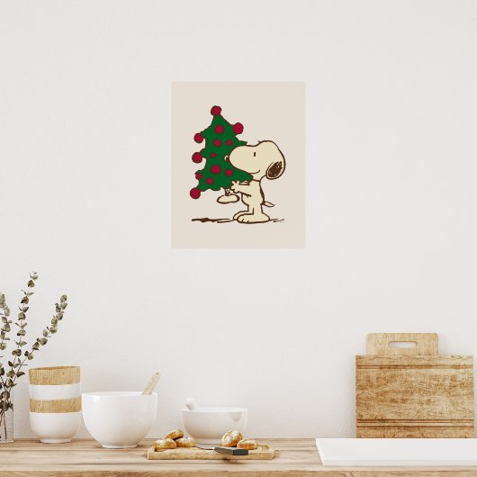 pinda's | Snoopy kerstboom Poster (Keuken)