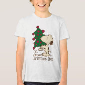pinda's | Snoopy kerstboom Tri-Blend Shirt (Voorkant)