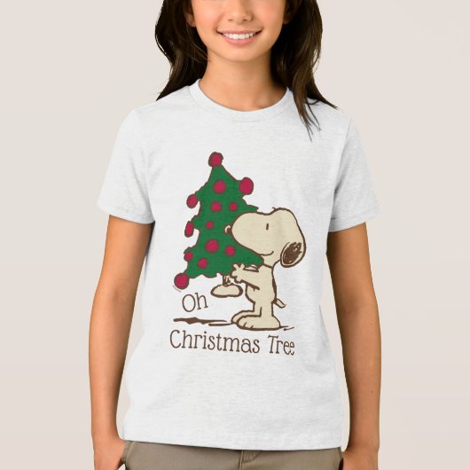 pinda's | Snoopy kerstboom Tri-Blend Shirt (Voorkant)