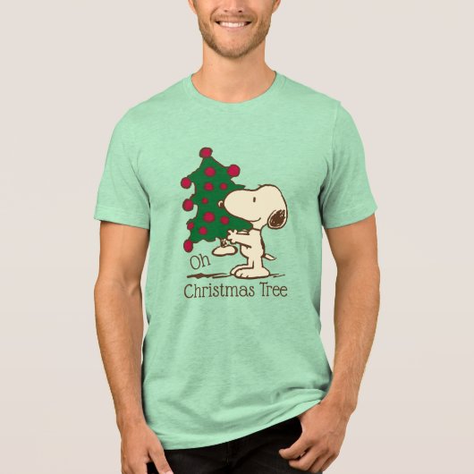 pinda's | Snoopy kerstboom Tri-Blend Shirt (Voorkant)
