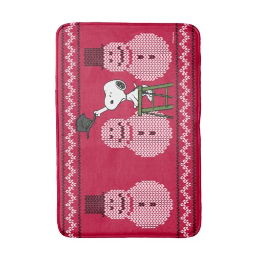 pinda's | Snoopy-kerstSweater Snowman Badmat (Voorkant Verticaal)