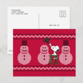 pinda's | Snoopy-kerstSweater Snowman Briefkaart (Voorkant / Achterkant)