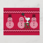 pinda's | Snoopy-kerstSweater Snowman Briefkaart (Voorkant)