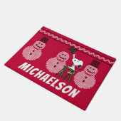 pinda's | Snoopy-kerstSweater Snowman Deurmat (Schuin)