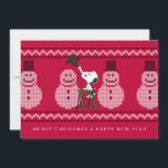 pinda's | Snoopy-kerstSweater Snowman Feestdagenkaart<br><div class="desc">Stuur deze leuke Peanuts vakantiekaart naar vrienden en familie. Voeg uw namen en foto's toe.</div>