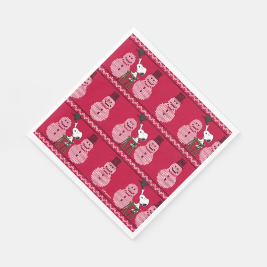 pinda's | Snoopy-kerstSweater Snowman Servet (Hoek)