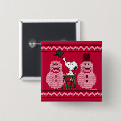 pinda's | Snoopy-kerstSweater Snowman Vierkante Button 5,1 Cm (Voorkant /achterkant)