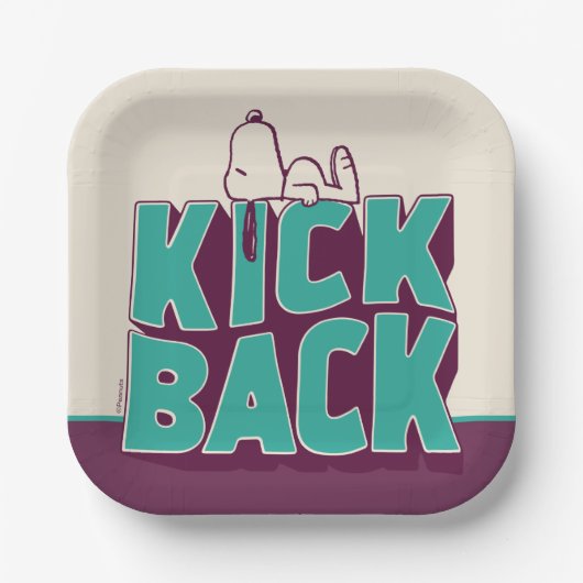 pinda's | Snoopy Kickback Papieren Bordje (Voorkant)