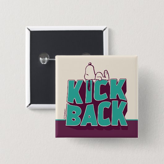 pinda's | Snoopy Kickback Vierkante Button 5,1 Cm (Voorkant /achterkant)