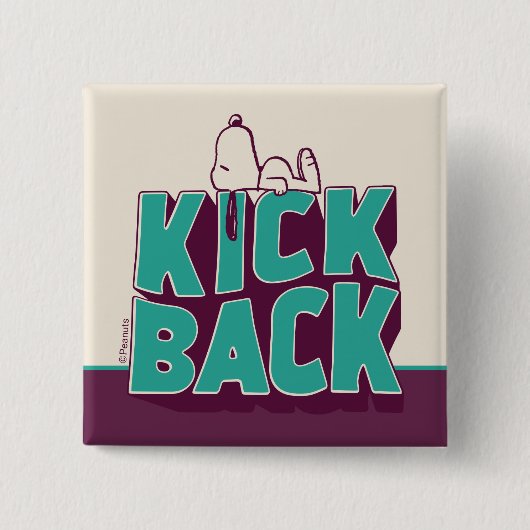 pinda's | Snoopy Kickback Vierkante Button 5,1 Cm (Voorkant)
