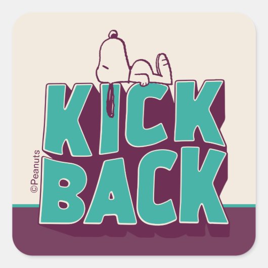 pinda's | Snoopy Kickback Vierkante Sticker (Voorkant)