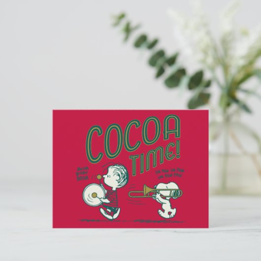 pinda's | Snoopy & Linus Cacaotijd Briefkaart (Staand voorkant)